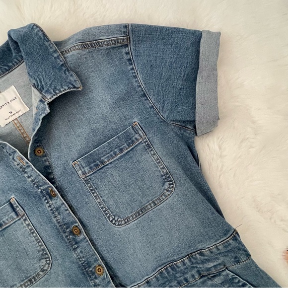 Celebrity Pink Denim Utility Painters Overalls Jumpsuit - Picture 12 of 16